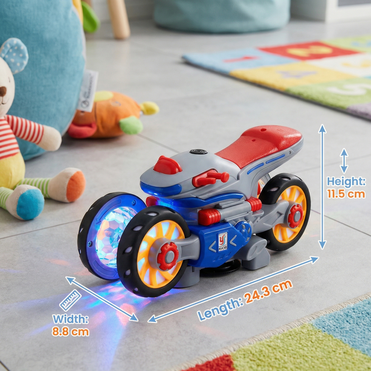 Glowing and Dancing Music Motorcycle