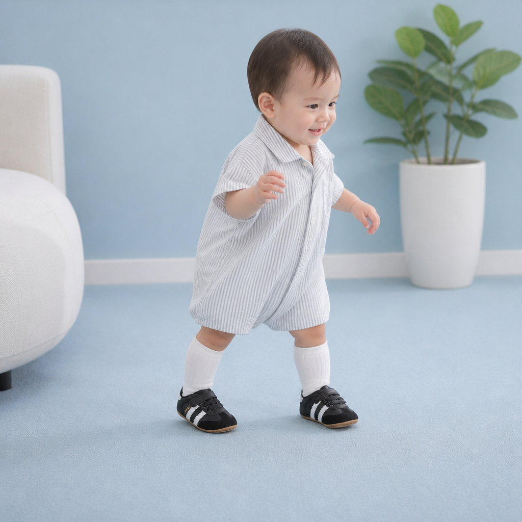 Classic Retro Baby Sneakers – Soft Sole First Walking Shoes