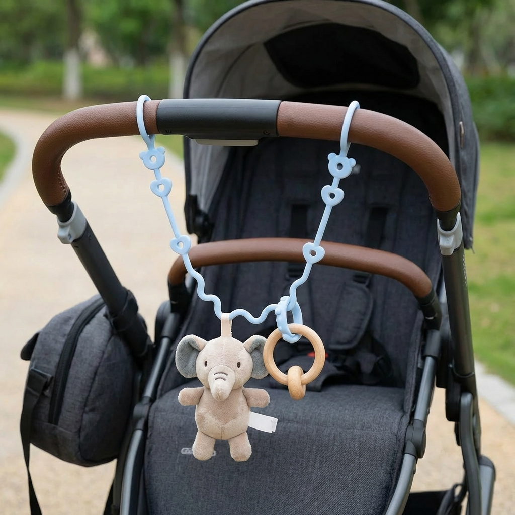 Silicone Baby Clip with Anti-Loss Protection – for Pacifiers & Toys (5 Pieces)