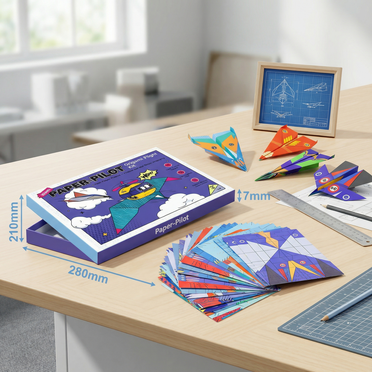 Origami Paper Aeroplane Building Set with Instructions