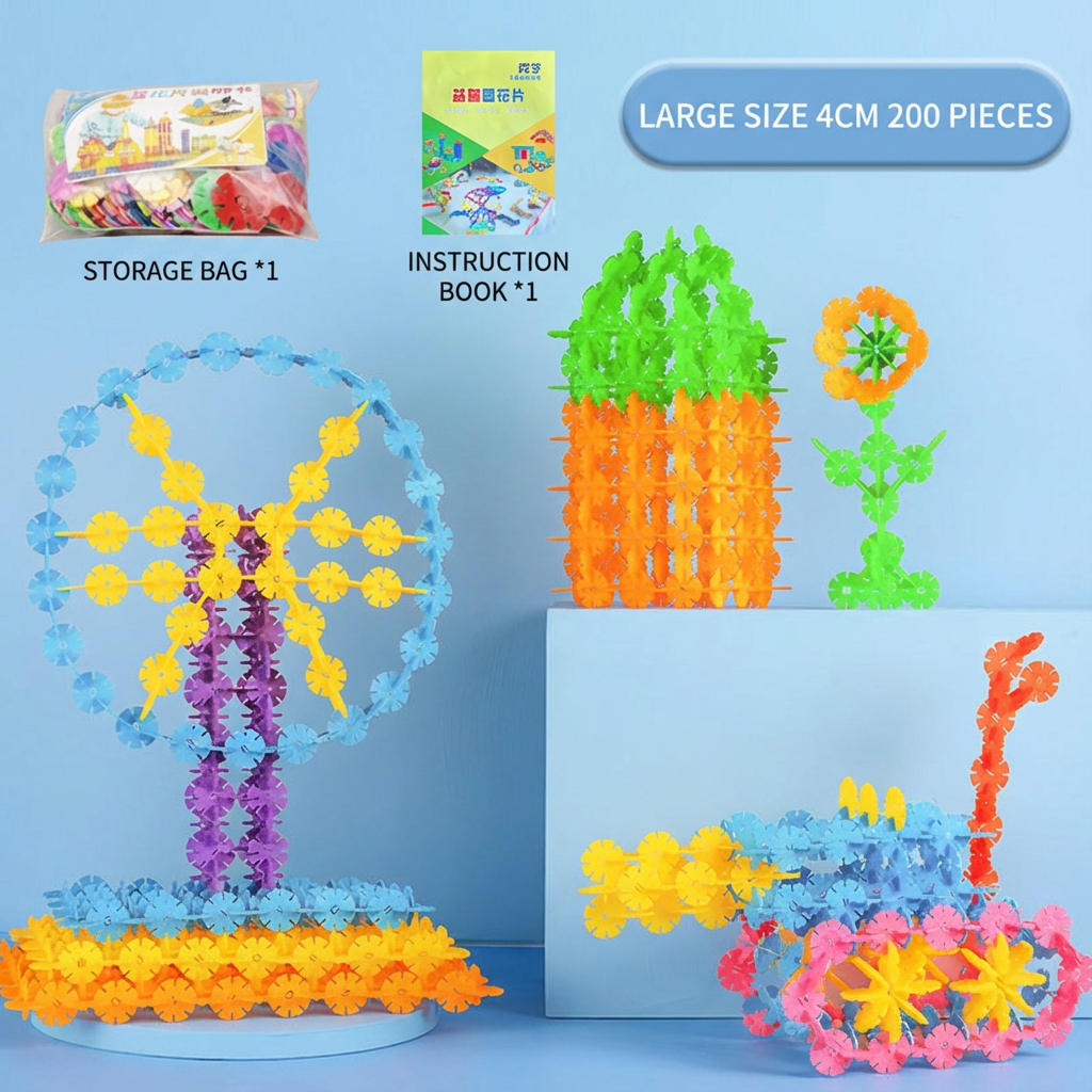 Snowflake-Shaped Montessori Building Blocks