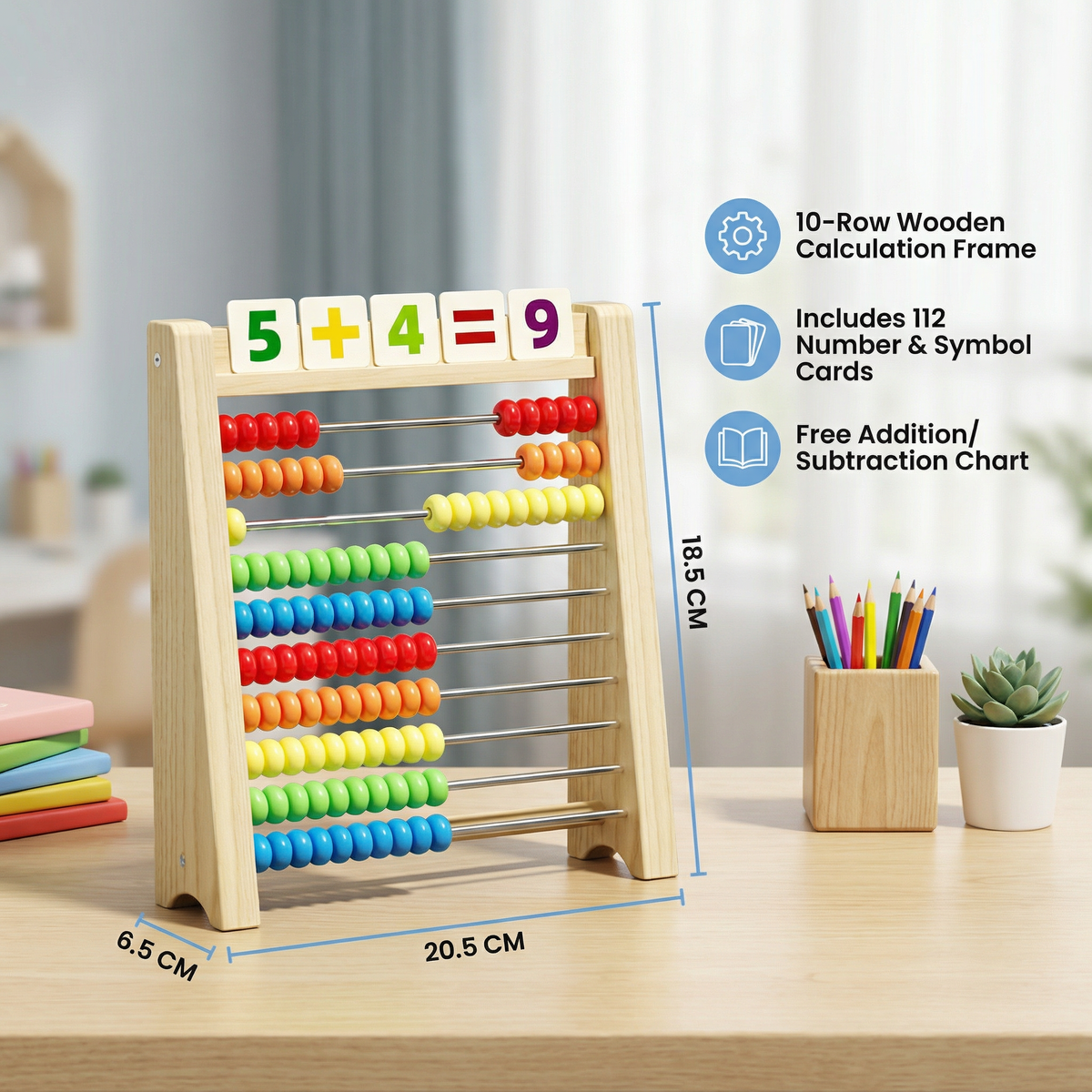 Wooden Counting Frame for Learning Numbers and Maths