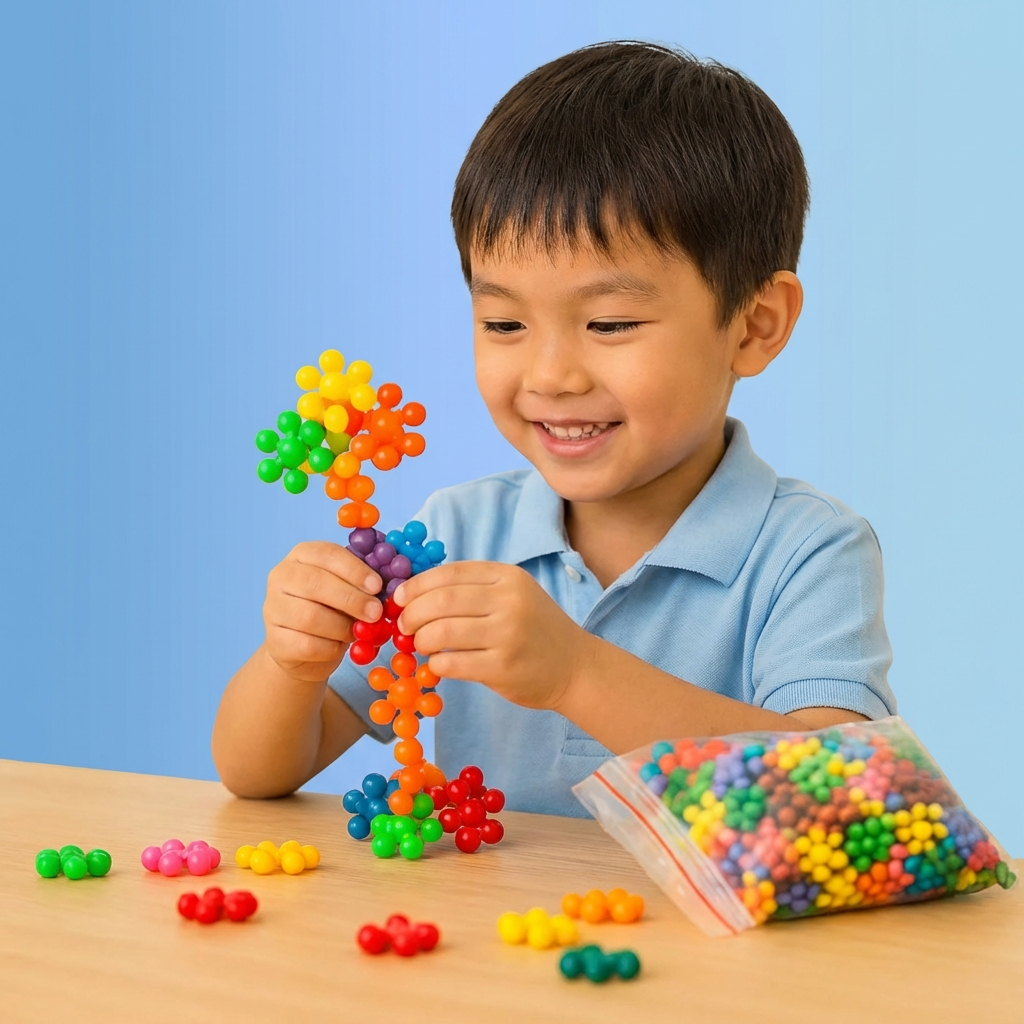 Snowflake Building Blocks for Children ⎜ Creative 3D Puzzle Toy for Educational Fun and Fine Motor Skills