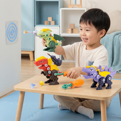 Dinosaur Screw Toy Set with Suction Cup Cannon