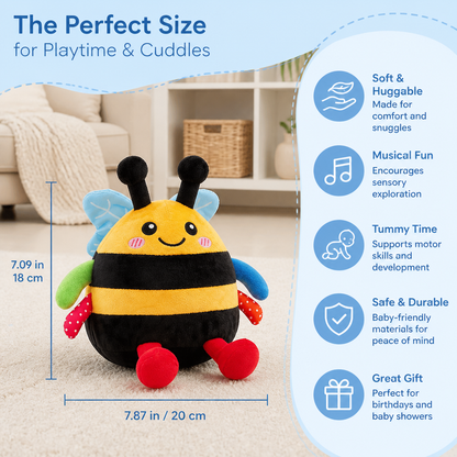 Interactive Musical Tummy Time Bee Plush Toy