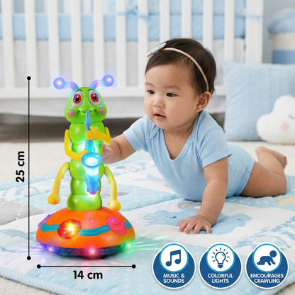 Musical Crawling Toy for Babies ⎜ Spinning Caterpillar with Lights and Sound for Early Learning and Fun Movement