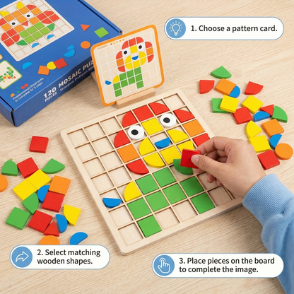 Montessori Mosaic Puzzle Colours and Shapes Game