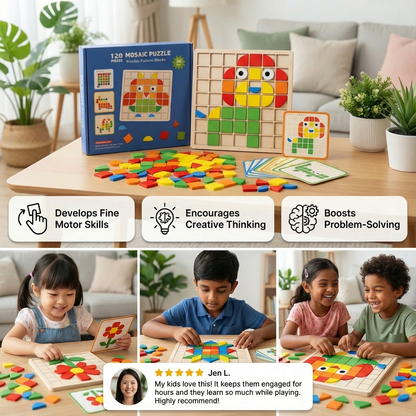 Montessori Mosaic Puzzle Colours and Shapes Game