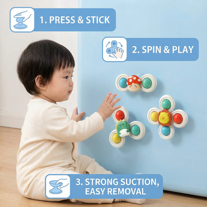 Cute suction cup toy for babies Set of 3