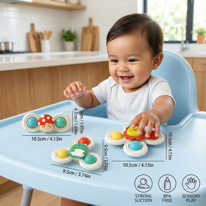 Cute suction cup toy for babies Set of 3