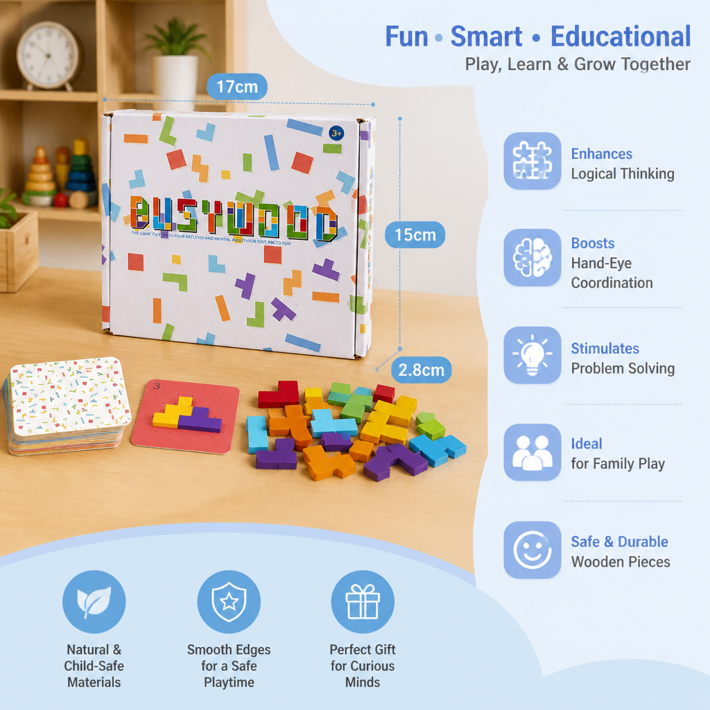 Wooden  Shape Matching Puzzle Family Game