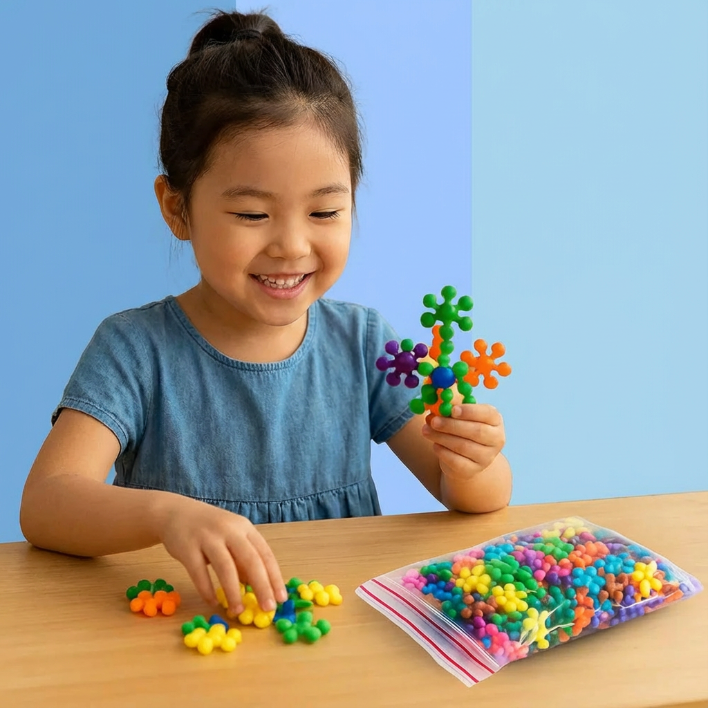 Snowflake Building Blocks for Children ⎜ Creative 3D Puzzle Toy for Educational Fun and Fine Motor Skills