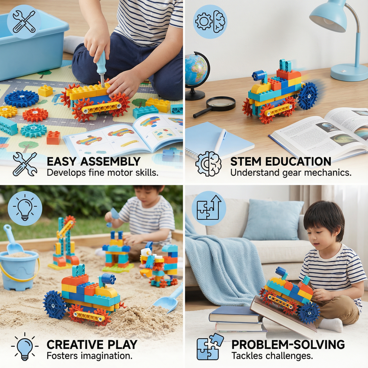 Science And Educational Building Blocks With Motor