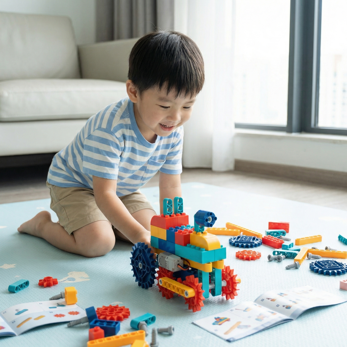 Science And Educational Building Blocks With Motor