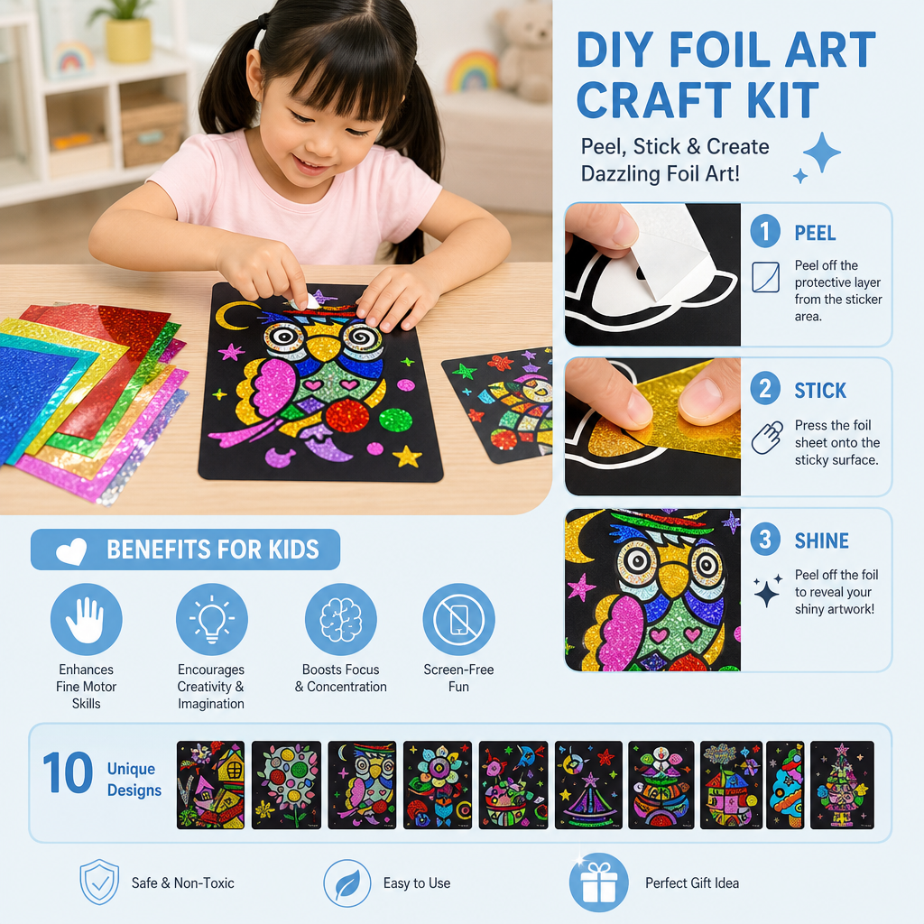 DIY Foil Art Craft Kit for Kids