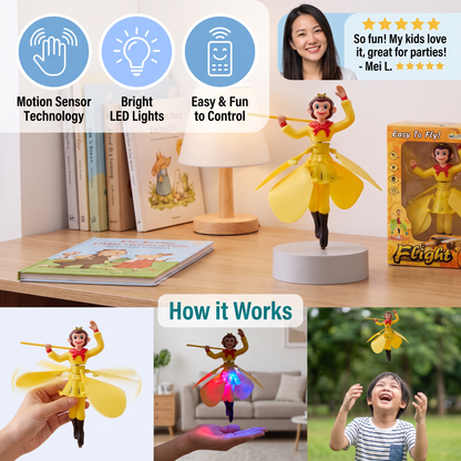 Interactive Flying Monkey Toy with Motion Sensor & LED Lights