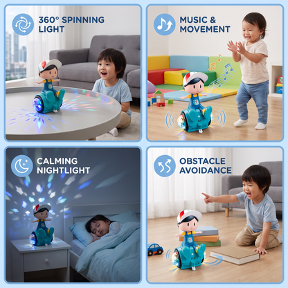 Interactive 360° Dancing Balance Toy with Lights & Music