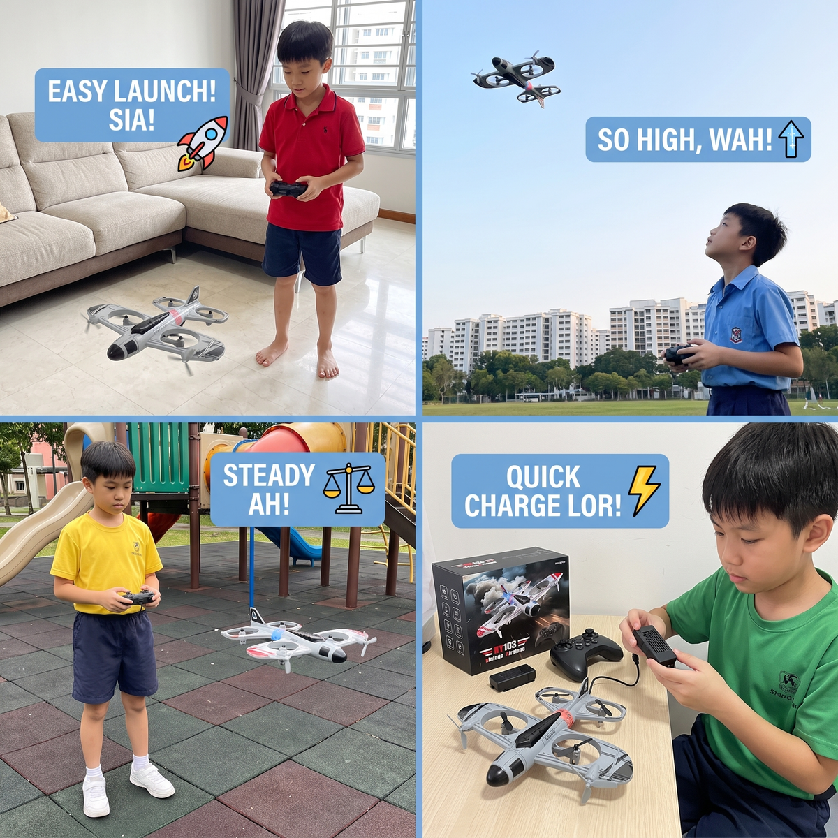 2-in-1 Remote Control Fighter Jet & Drone Toy