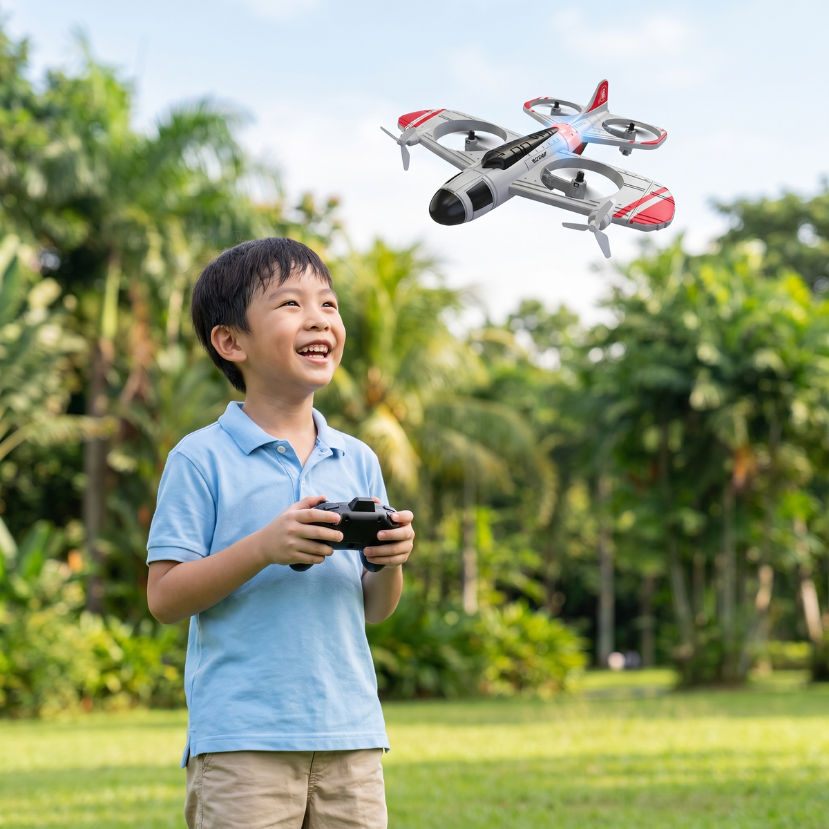 2-in-1 Remote Control Fighter Jet & Drone Toy