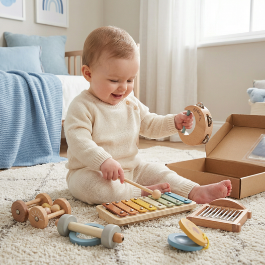 6-Piece Wooden Baby Musical Instrument Set – Sensory Sound & Music Toy