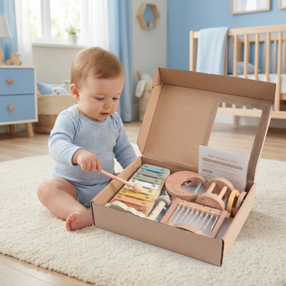 6-Piece Wooden Baby Musical Instrument Set – Sensory Sound & Music Toy