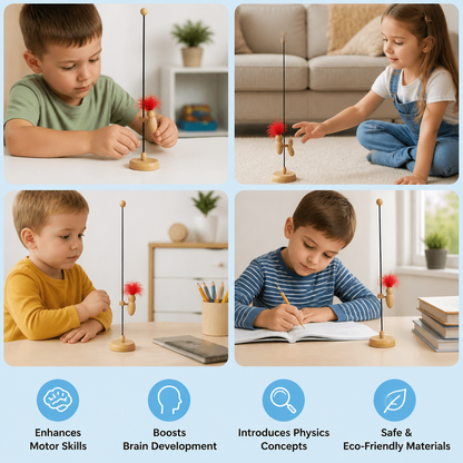 Wooden Woodpecker Learning Toy for Kids