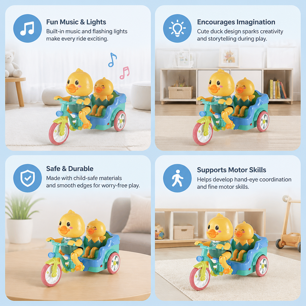 Electric Animal Tricycle – Interactive Ride-On Toy with Music & Light for Children