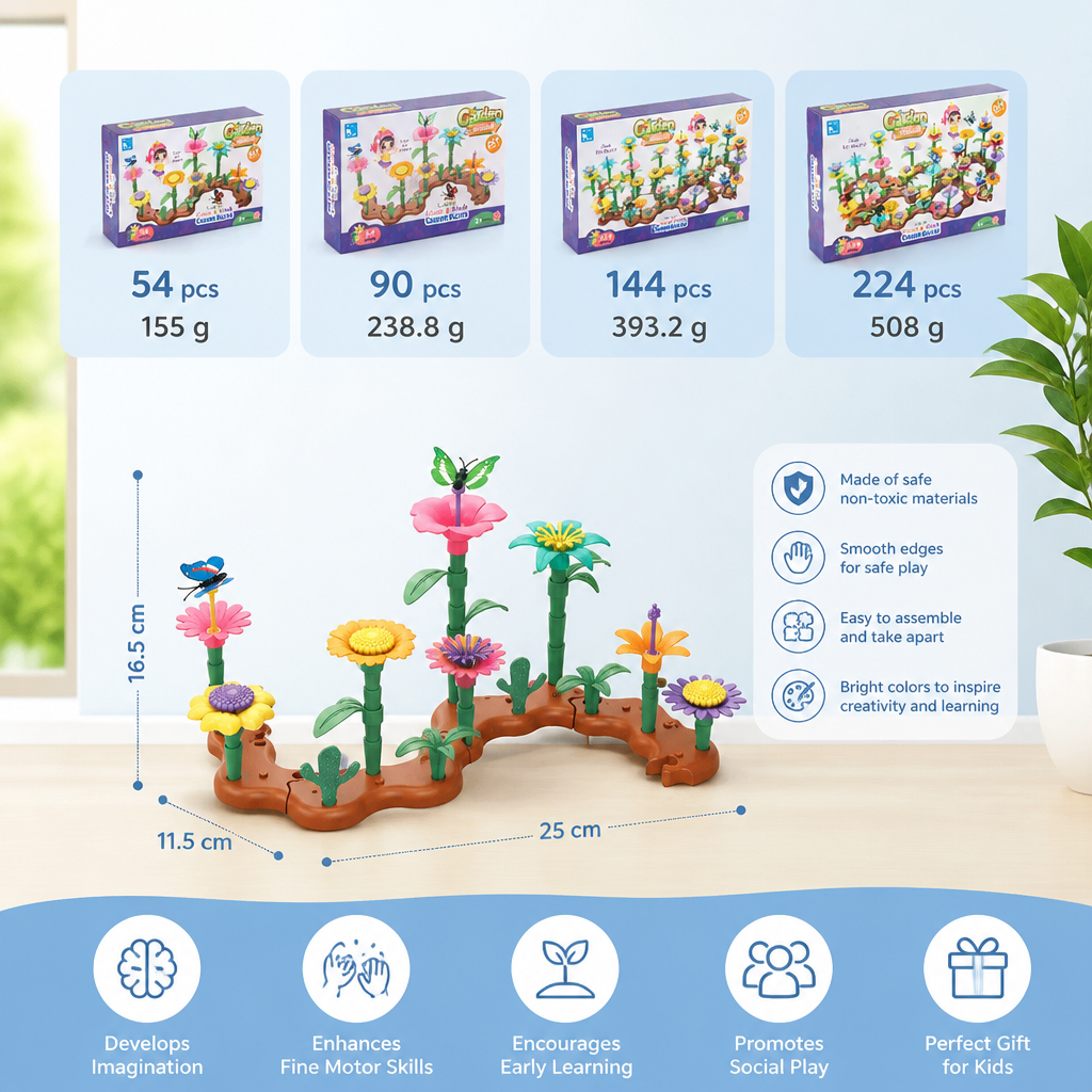Flower Garden Building Toy for Kids – Creative Planting & Learning Playset for Little Gardeners