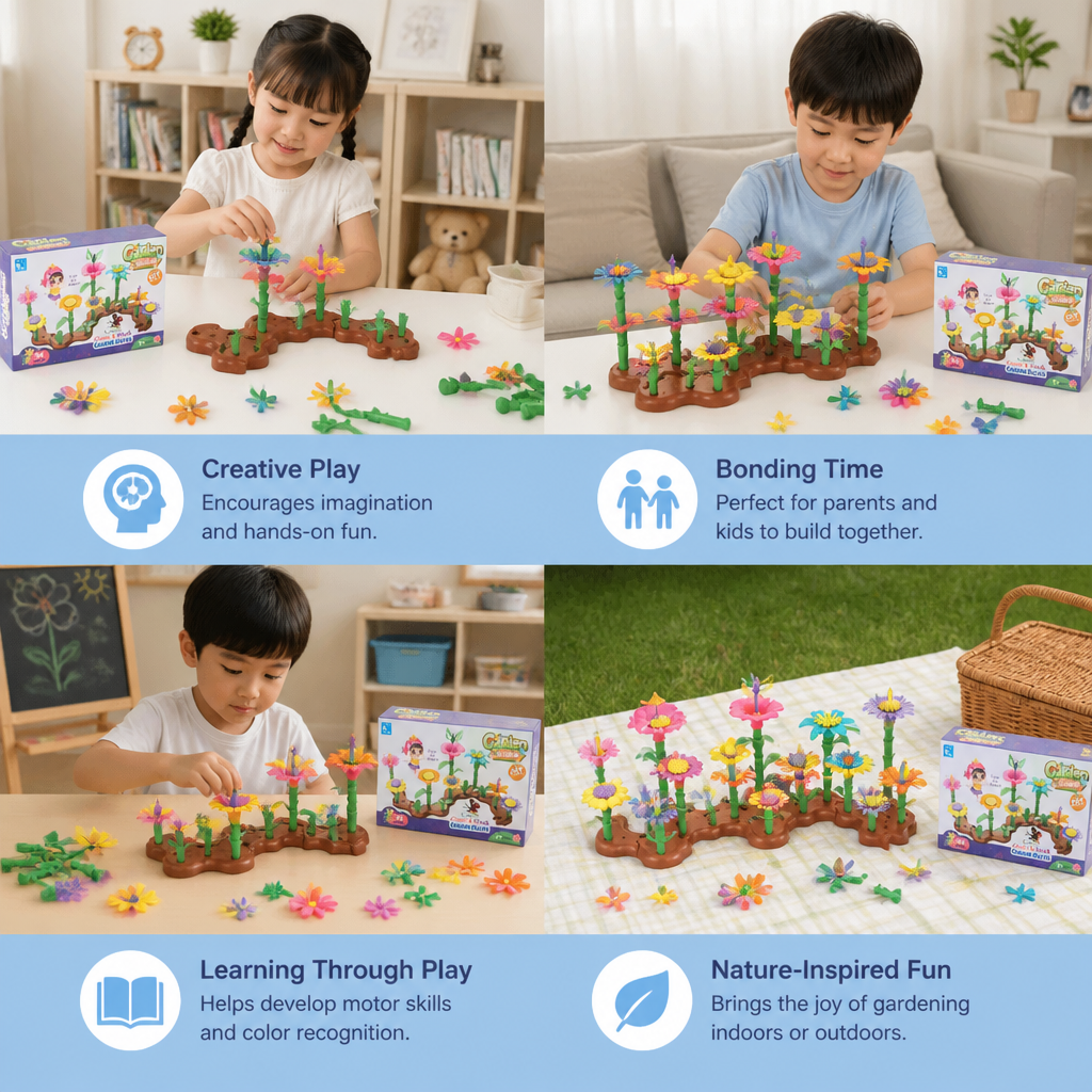 Flower Garden Building Toy for Kids – Creative Planting & Learning Playset for Little Gardeners