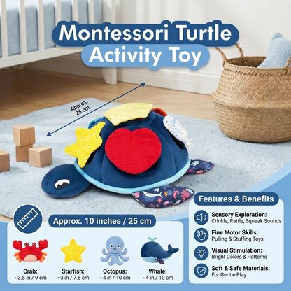 Montessori Turtle Activity Toy – Soft Sensory Play for Kids