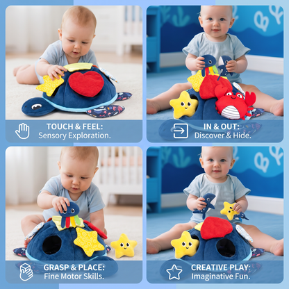 Montessori Turtle Activity Toy – Soft Sensory Play for Kids