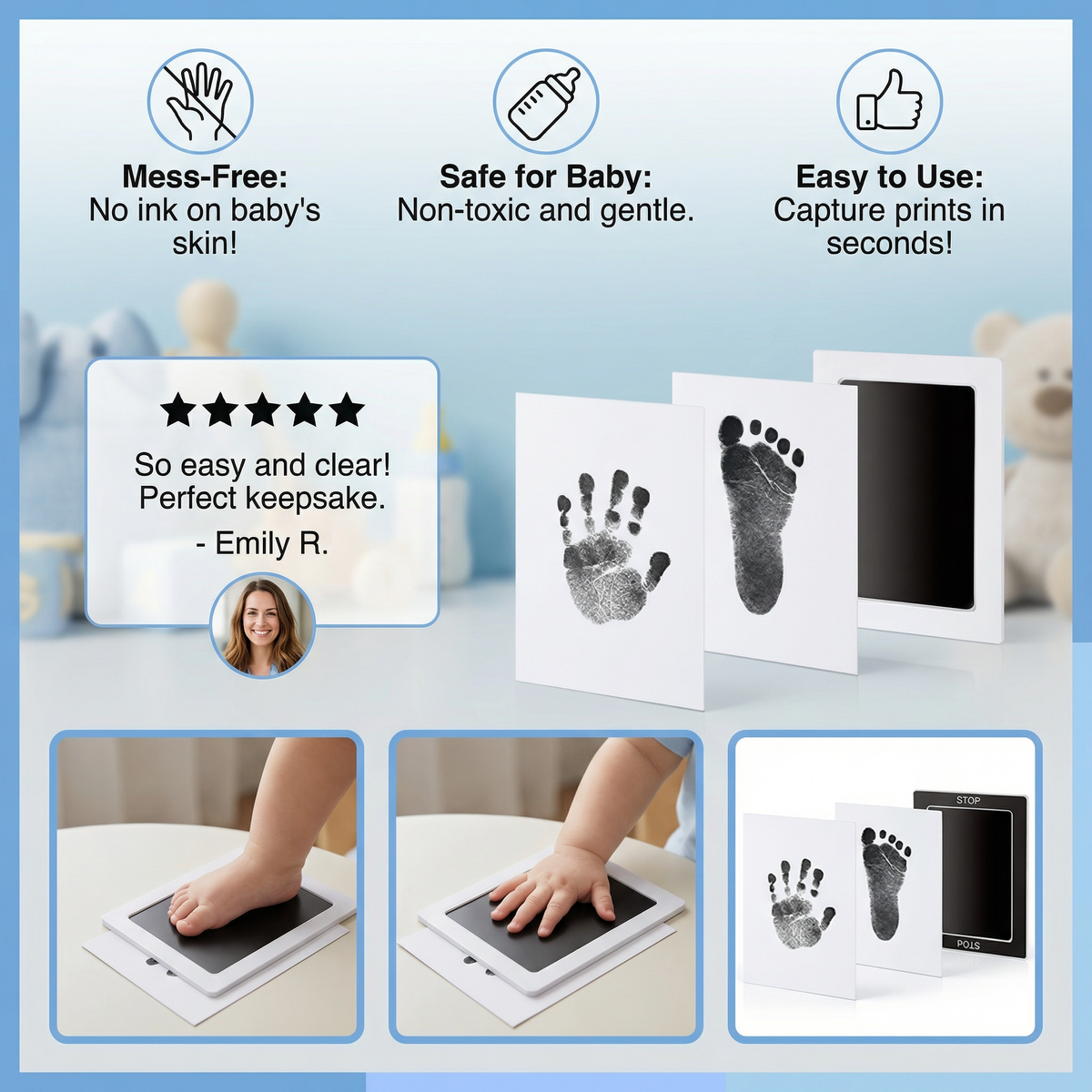 Baby Hand & Footprint Kit – Keepsake Set for Toddlers