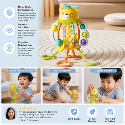 Pull-Along Baby Rattle – Cute Educational Toy for Early Development