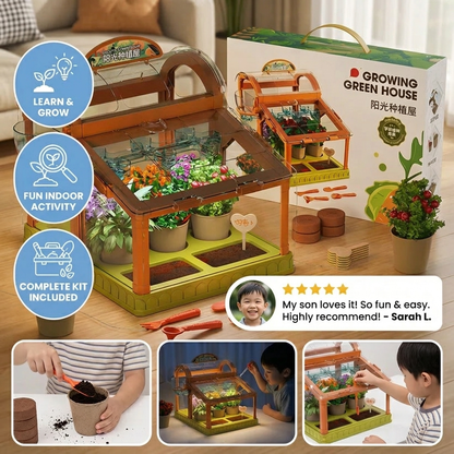 LED Acrylic Kids Greenhouse – Indoor Plant Growing Kit for Learning & Fun
