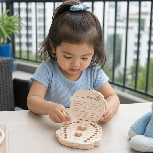 Wooden Baby Tooth Box – Kids Milk Teeth Storage & Keepsake Organizer