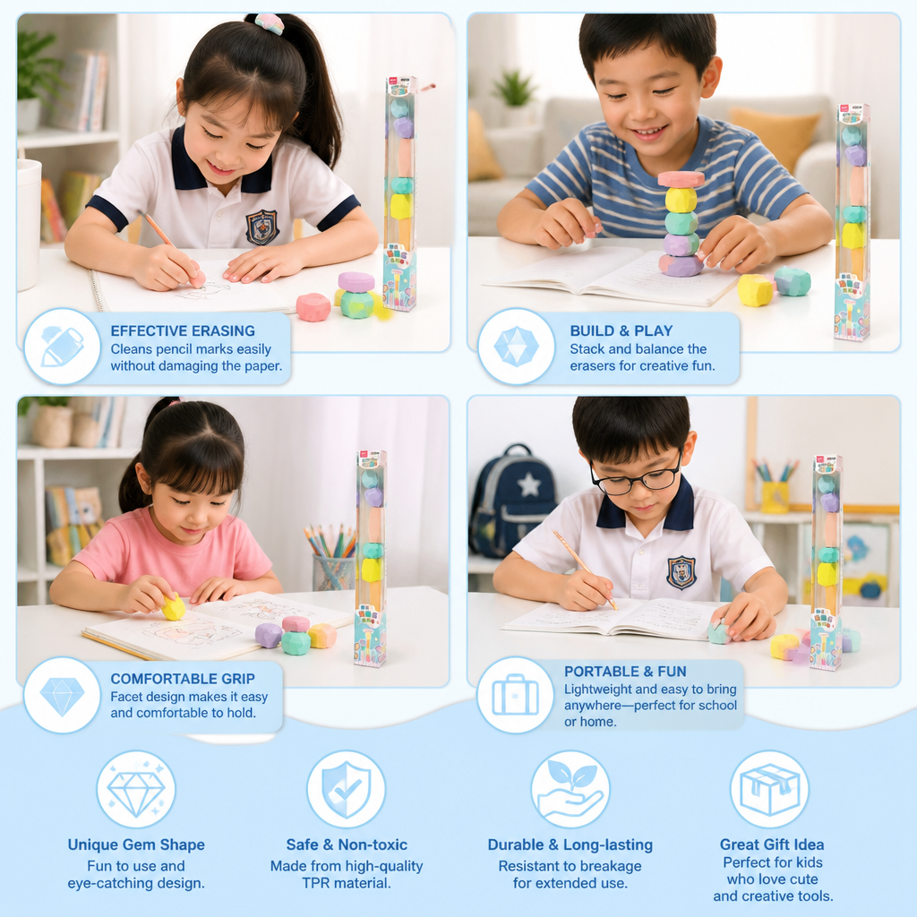 Stack & Build Gem Eraser Set