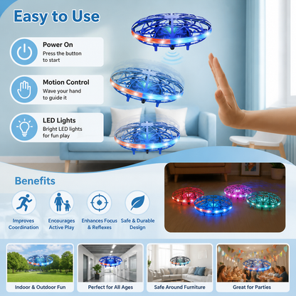 Motion-Sensing LED UFO Flying Drone