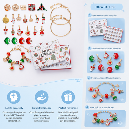 24-Day Christmas Bracelet Advent Calendar – DIY Jewelry-Making Kit for Girls