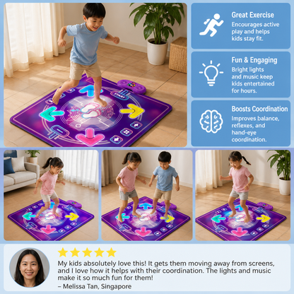 Interactive Musical Dance Mat with LED Lights for Kids