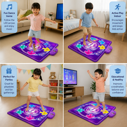 Interactive Musical Dance Mat with LED Lights for Kids