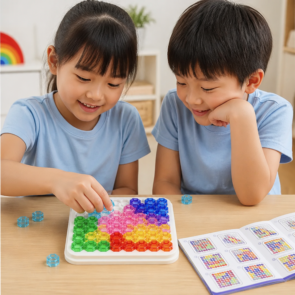 Rainbow Bead Puzzle Board – Logic & Problem-Solving Game