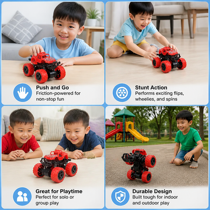 Friction-Powered Monster Truck Stunt Car for Kids