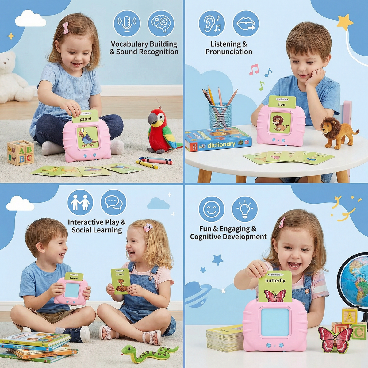 Talking English Flash Cards – Interactive Learning Game for Kids