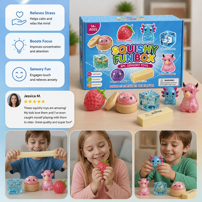 Premium Squishy Fidget Toy Set – 8 Sensory Toys