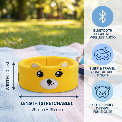 2-in-1 Sleep Headband with Bluetooth Speakers – Soft Wireless Headband for Travel & Sleep