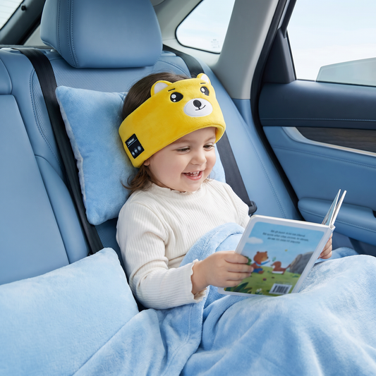 2-in-1 Sleep Headband with Bluetooth Speakers – Soft Wireless Headband for Travel & Sleep