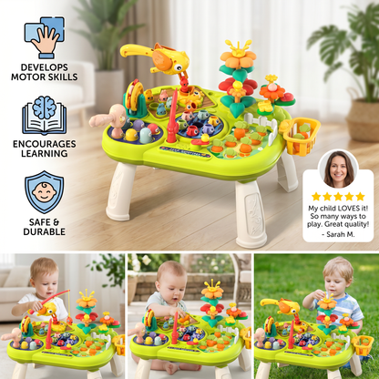 Kids Multifunctional Activity Game Table with Multiple Play Stations