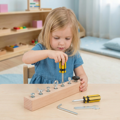 Montessori Wooden Screw & Nut Toy – Fine Motor Skills & Focus Training for Kids