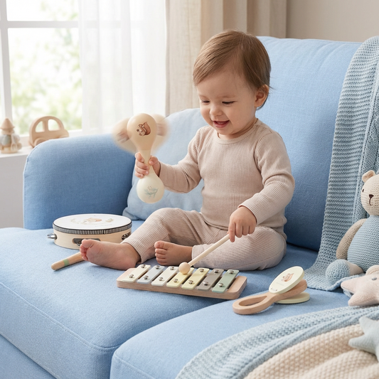 Montessori Wooden Musical Instruments Set for Babies – Sensory Learning Toy