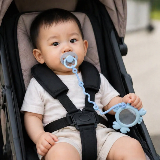Silicone Baby Clip with Anti-Loss Protection – for Pacifiers & Toys (5 Pieces)